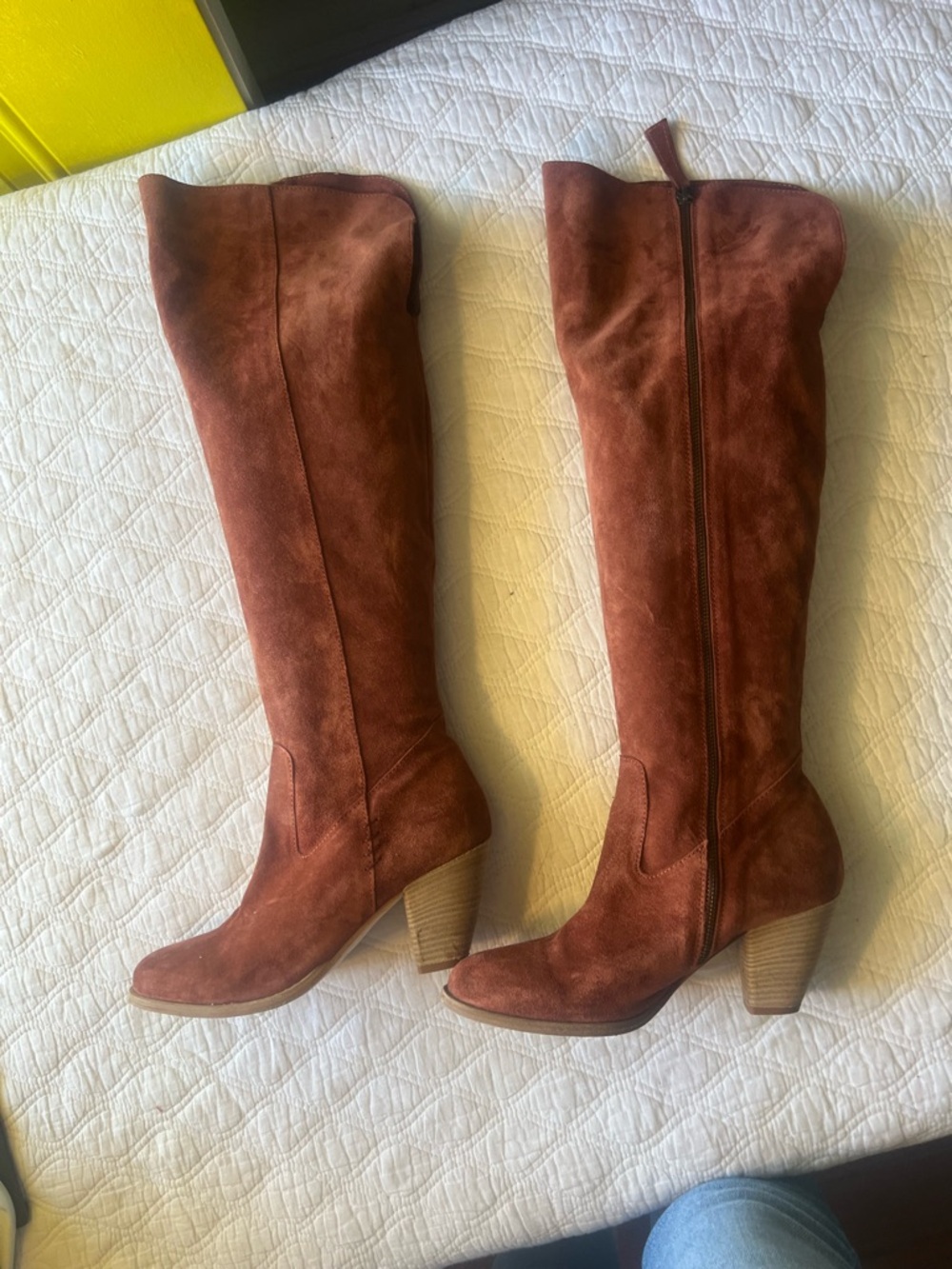 J. Jill Over-the-Knee Suede Boots in Rust